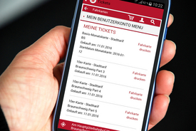 Unter MEINE TICKETS können die Fahrausweise jederzeit abgerufen werden.