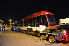 Tieflader vor dem Tramdepot