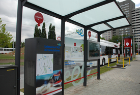 Die Projekthaltestelle am Hauptbahnhof/ Berliner Platz.